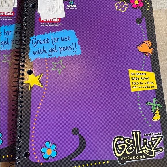 Vintage Pen Tab Lot 2 Gellyz Notebook W/2 Crayon Gels NEW - Picture 3 of 4